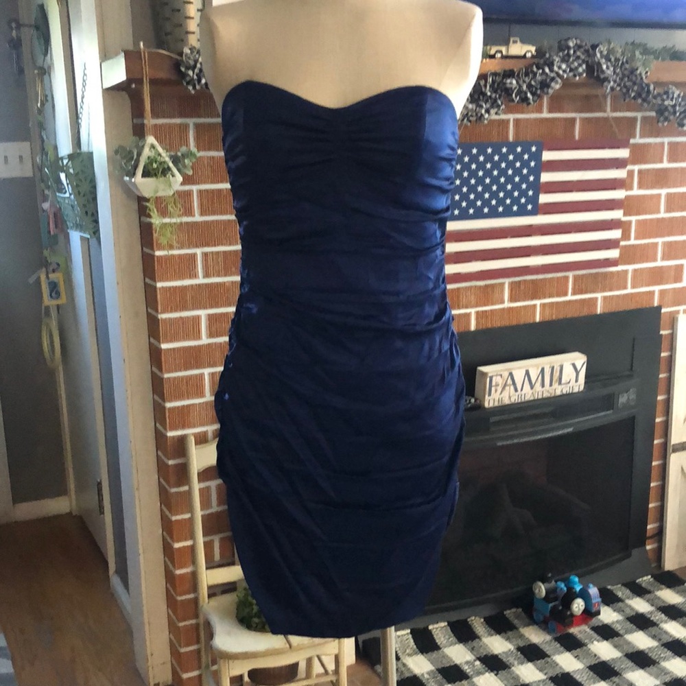 Express size 10 blue silk dress